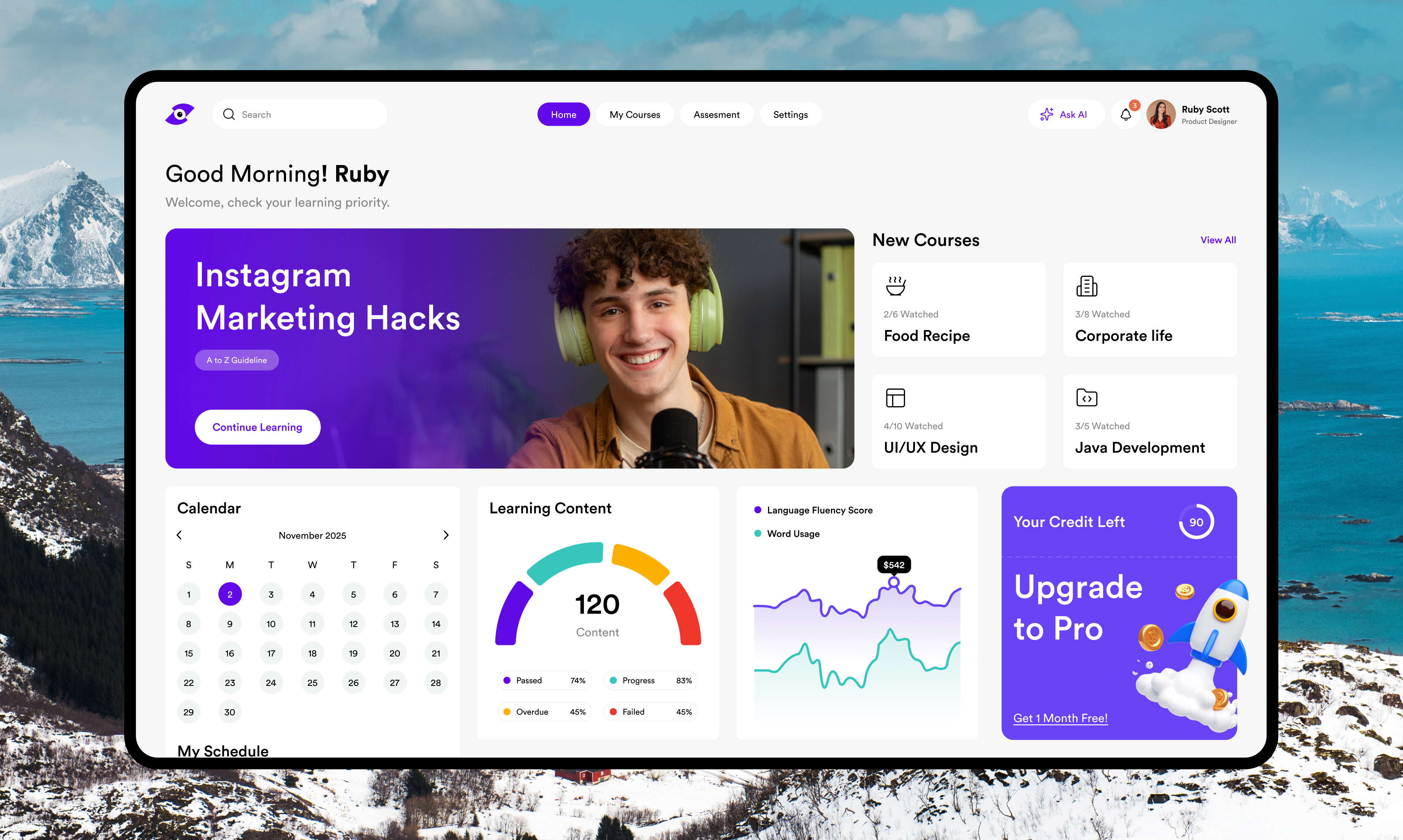 Adaptive Learning Path Interface for Intelligent Tutoring