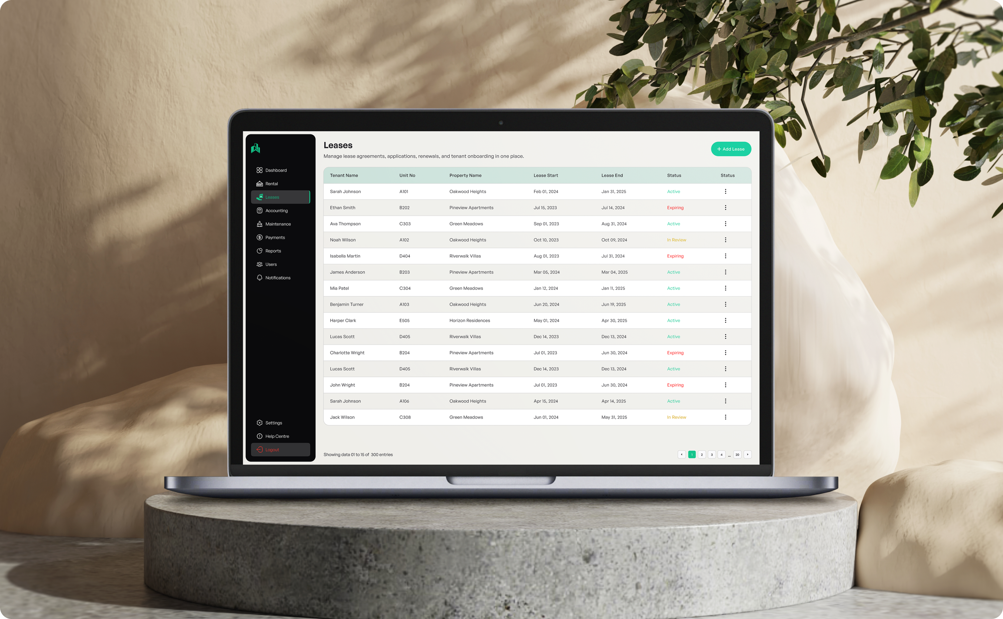 Property management system - analytics and reports